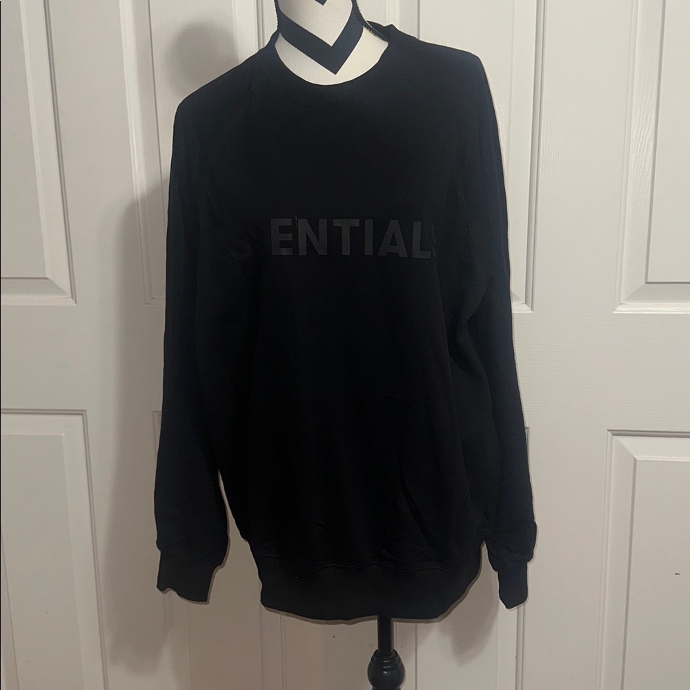 Essentials Men's Black Crewneck Sweatshirt